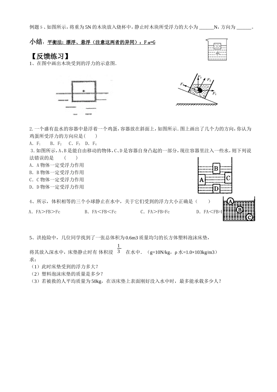 浮力复习教案_第2页