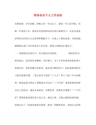 财务处长个人工作总结