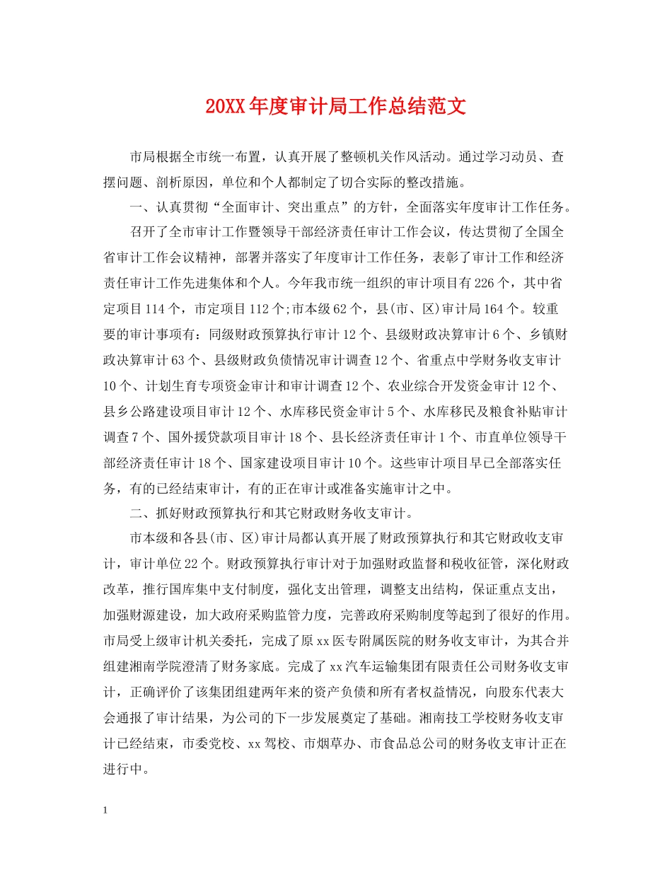 审计局工作总结范文_第1页