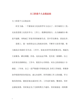 大三阶段个人自我总结