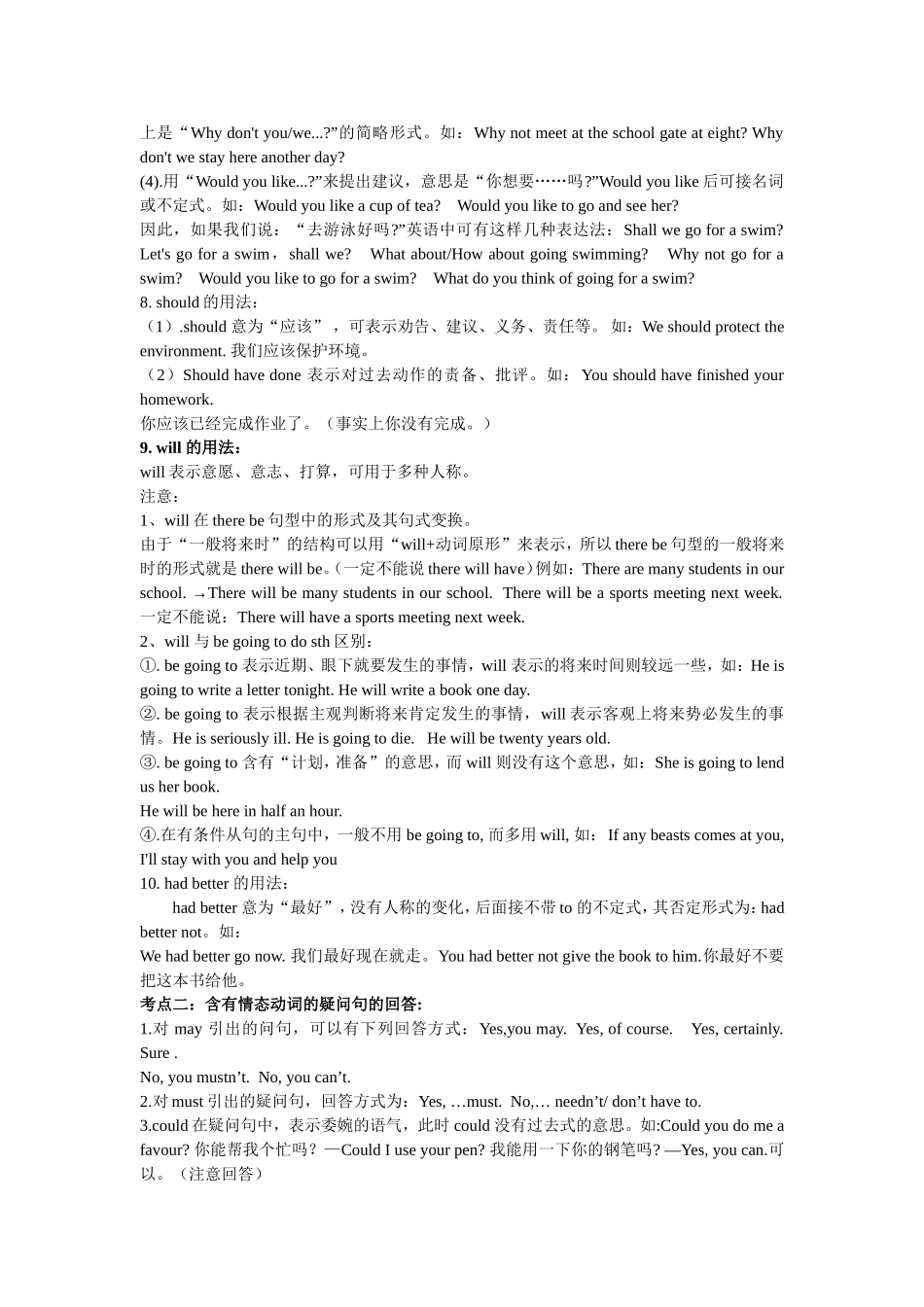 初中英语情态动词用法详解_第3页