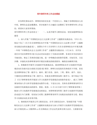 青年律师年终工作总结模板