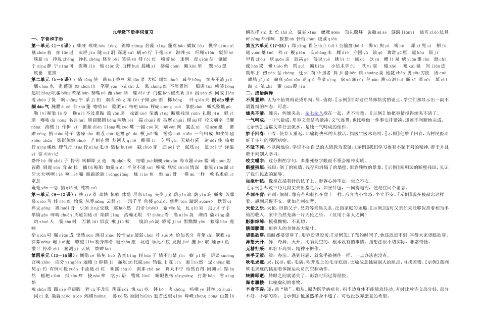 九年级下册字词复习1_第1页