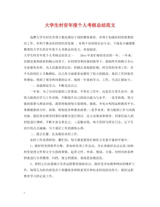 大学生村官年度个人考核总结范文