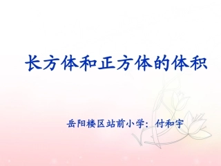 一班一组付和宇《长方体和正方体的体积》