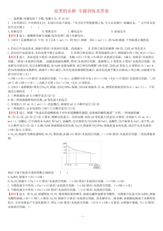 盐类的水解 专题训练及答案 