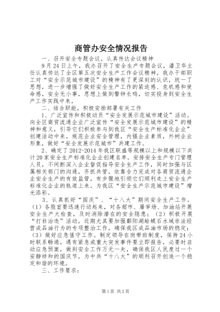 商管办安全情况报告