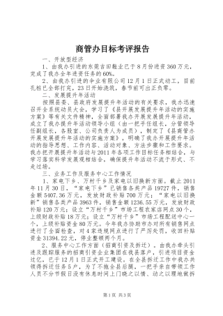 商管办目标考评报告