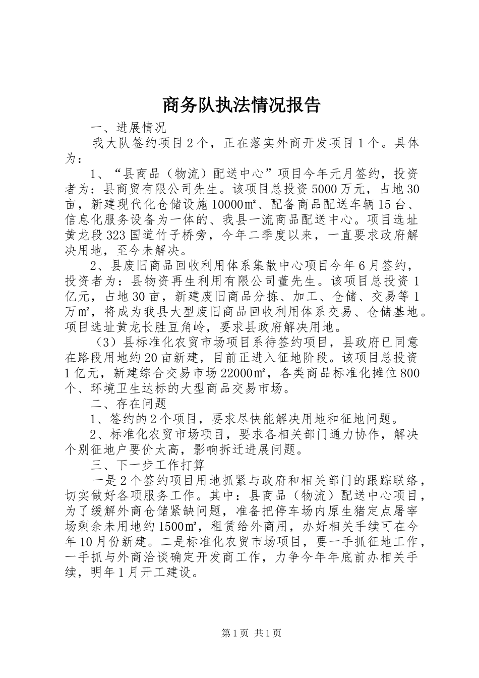 商务队执法情况报告_第1页