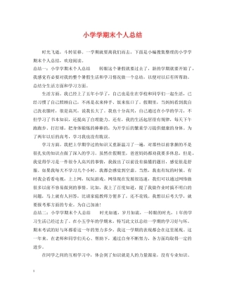 小学学期末个人总结2 