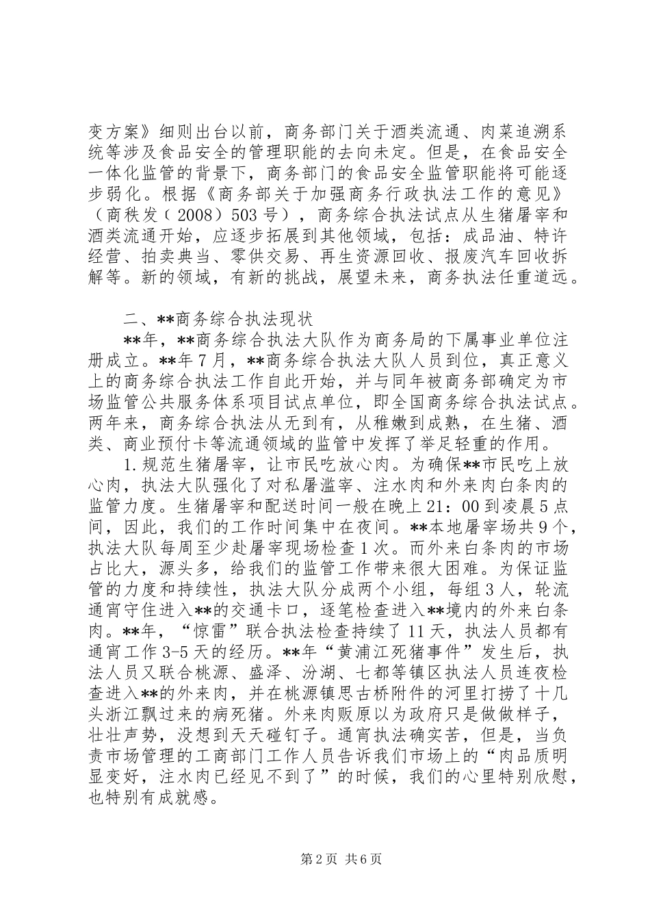 商务执法工作调研报告范文_第2页