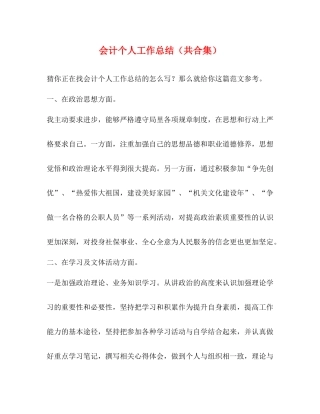 会计个人工作总结（共合集）