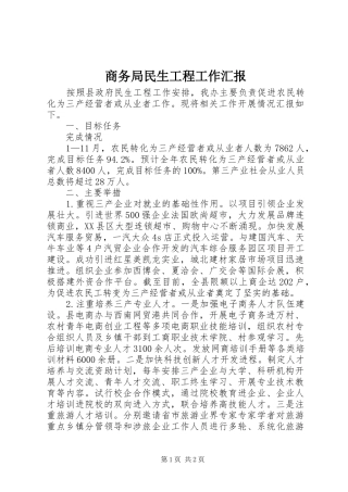 商务局民生工程工作汇报