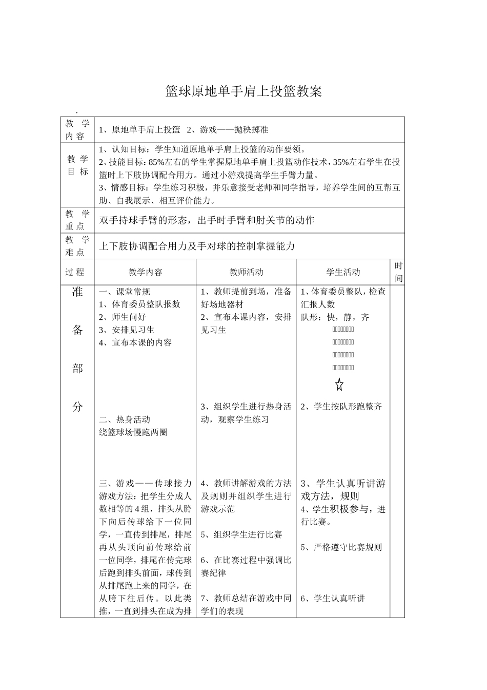 浏阳艺术学校李文胜篮球原地单手肩上投篮_第1页