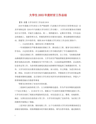 大学生度村官工作总结