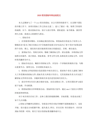 项目招标年终总结范文
