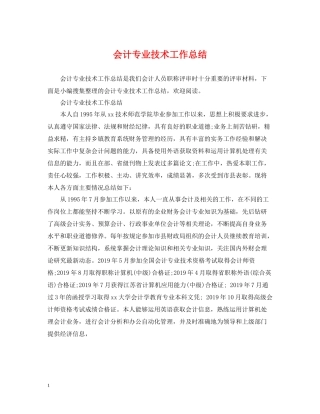 会计专业技术工作总结2