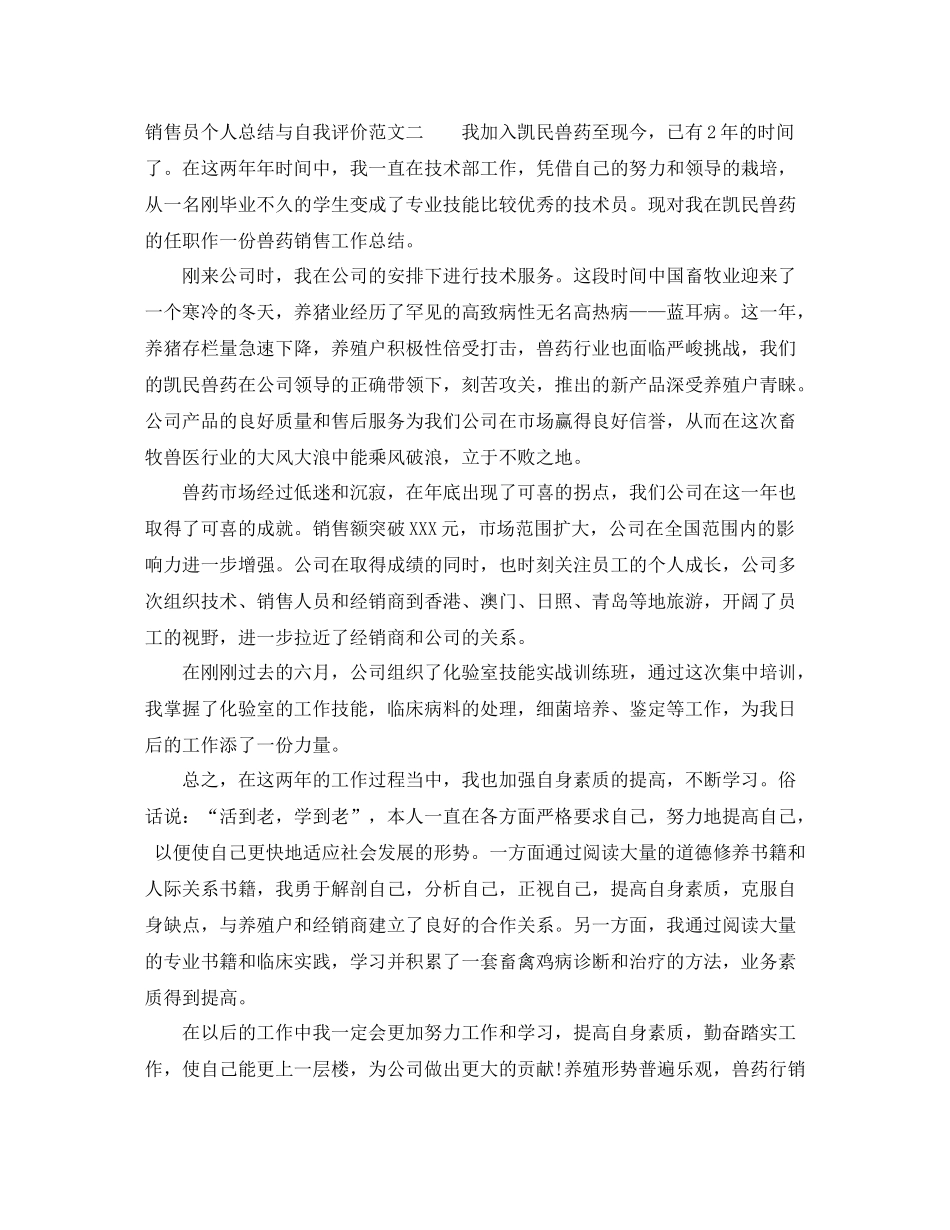 销售员个人总结与自我评价_第3页
