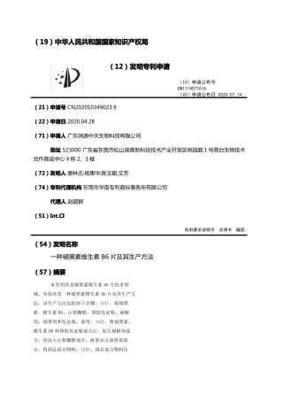 一种褪黑素维生素B6片及其生产方法