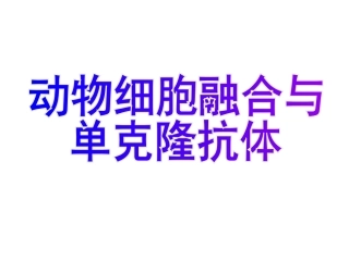 动物细胞融合和单克隆抗体(公开课)