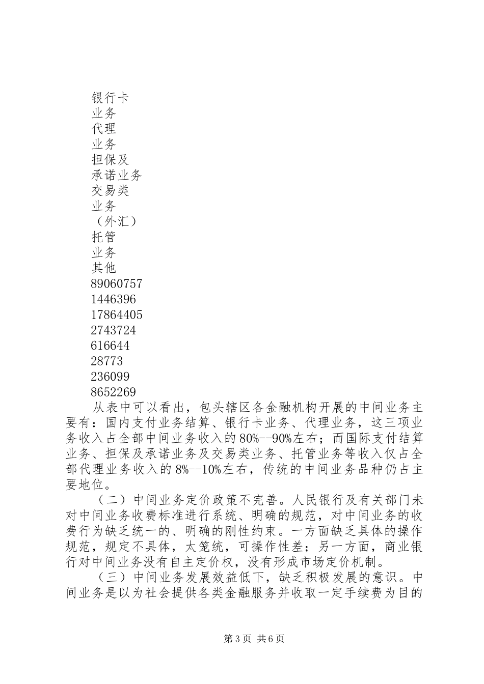 商业银行中间业务发展调研思考报告范文_第3页