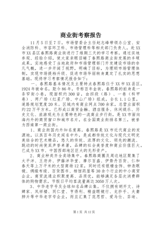 商业街考察报告