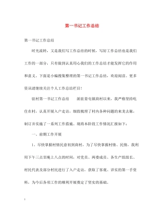 第一书记工作总结2