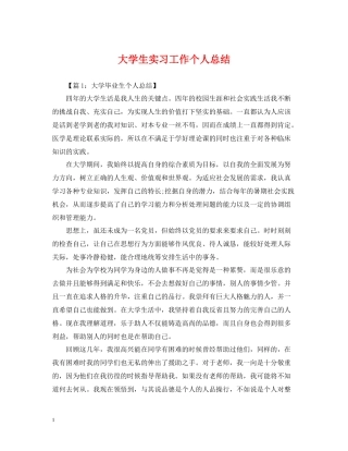 大学生实习工作个人总结