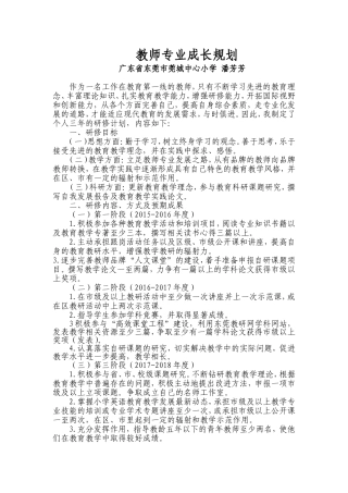 专业成长规划（潘芳芳）