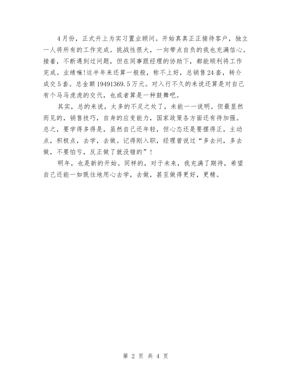 2024年度置业顾问工作总结与2024年度美术编辑个人总结范文汇编_第2页