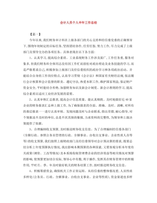 会计人员个人半年工作总结