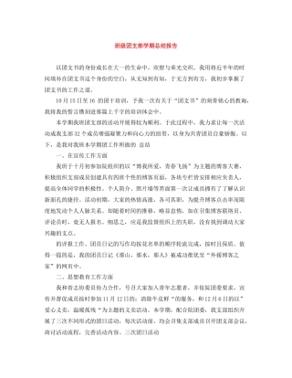 班级团支部学期总结报告