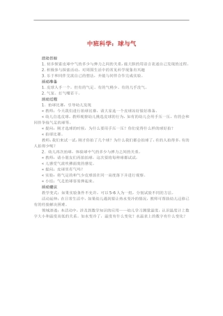 中班科学《球与气》