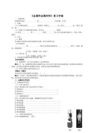 中考一轮复习《金属材料》复习学案