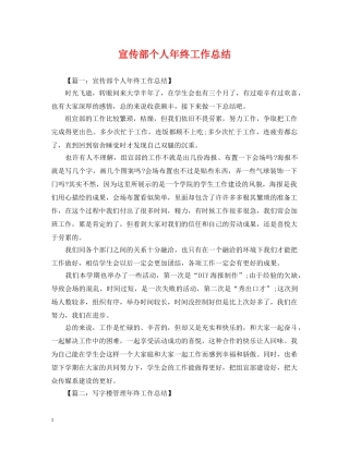 宣传部个人年终工作总结 