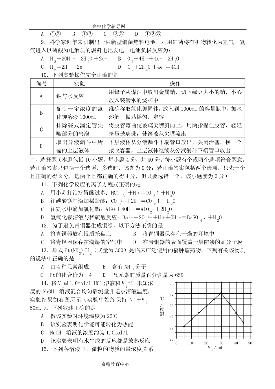 2007年全国高考化学试题及答案(广东卷)_第2页