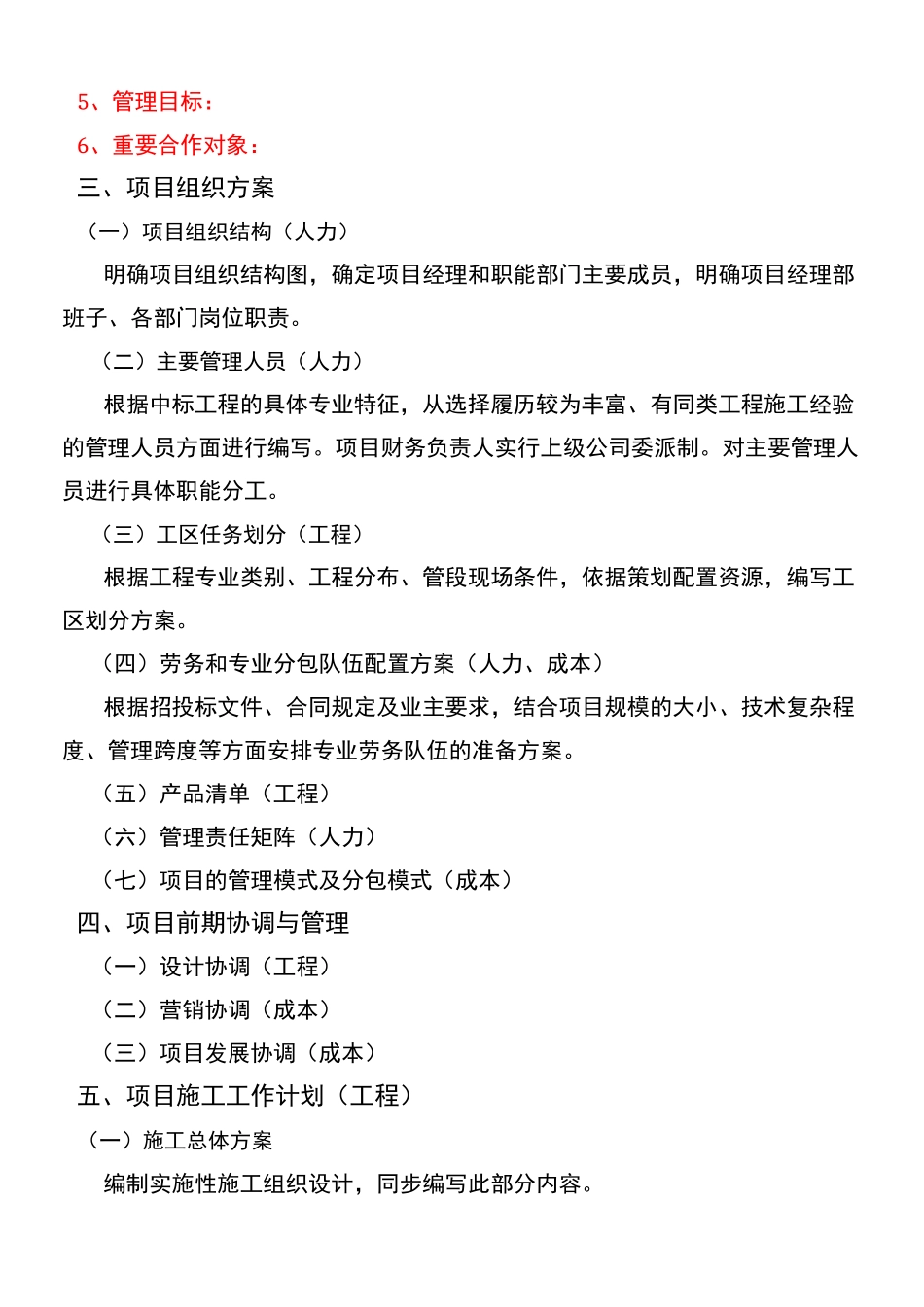 工程项目管理策划书_第2页