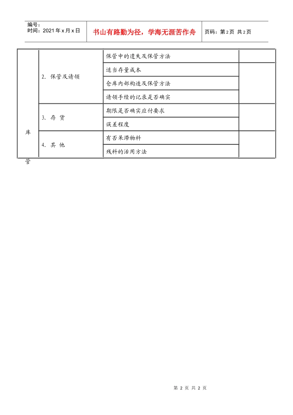 物料管理调查表_第2页