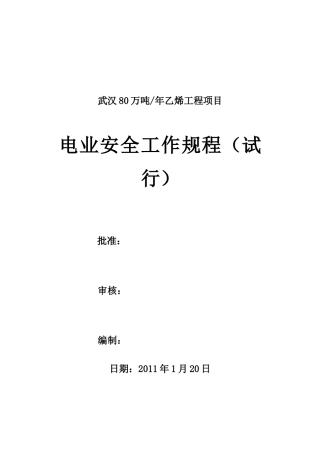 电业安全工作规程(试行)(1012)