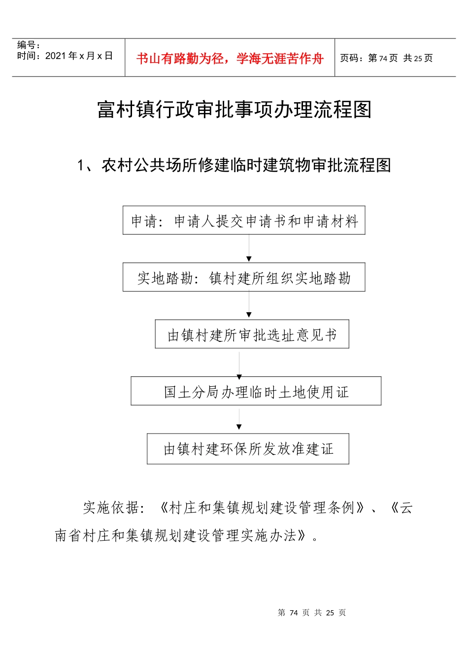 富村镇行政审批事项办理流程图_第1页