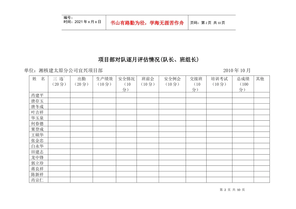 员工综合评估表10月_第2页