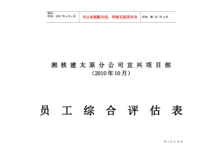 员工综合评估表10月