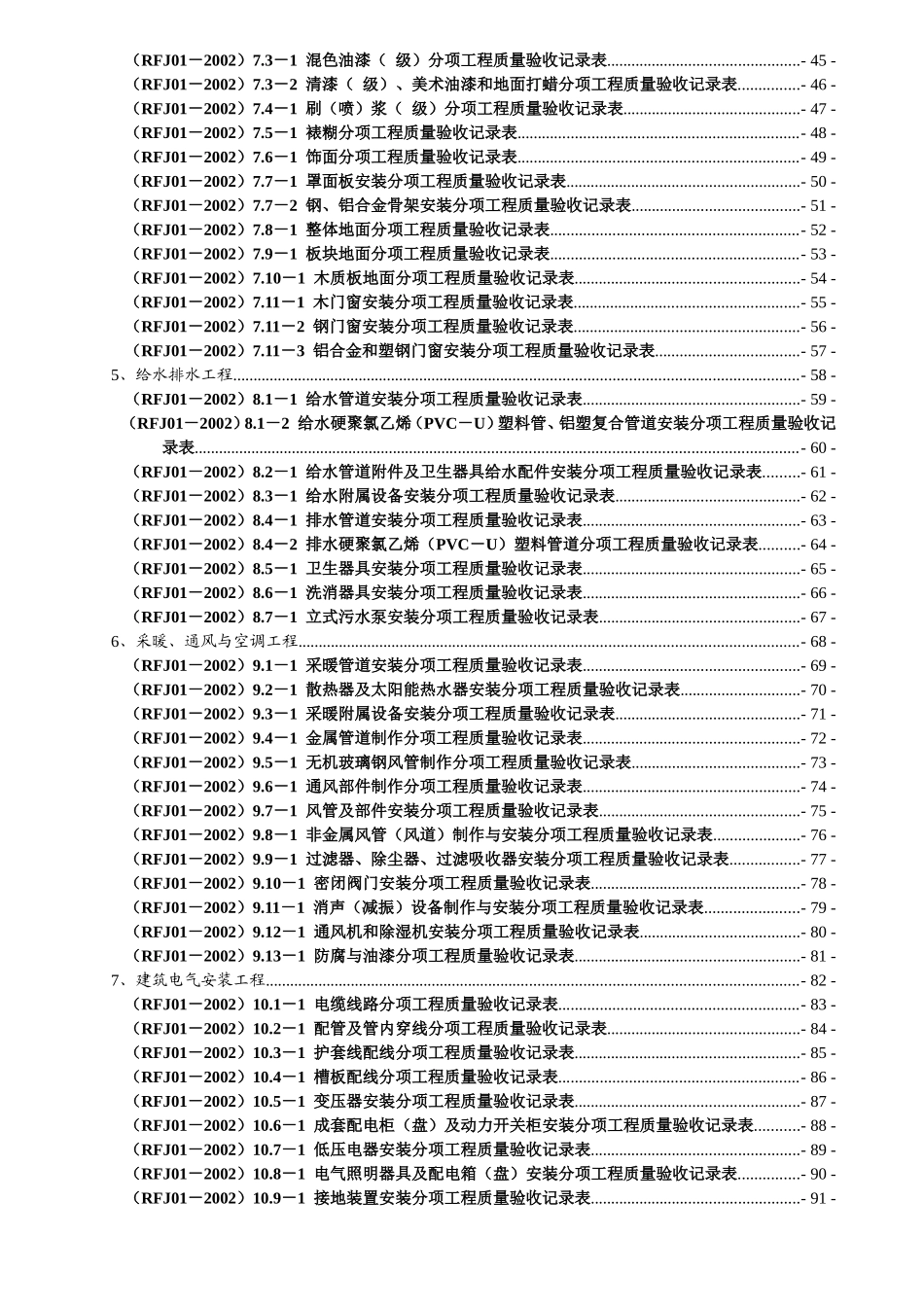 人防工程分部分项验收记录表(DOC122页)_第2页