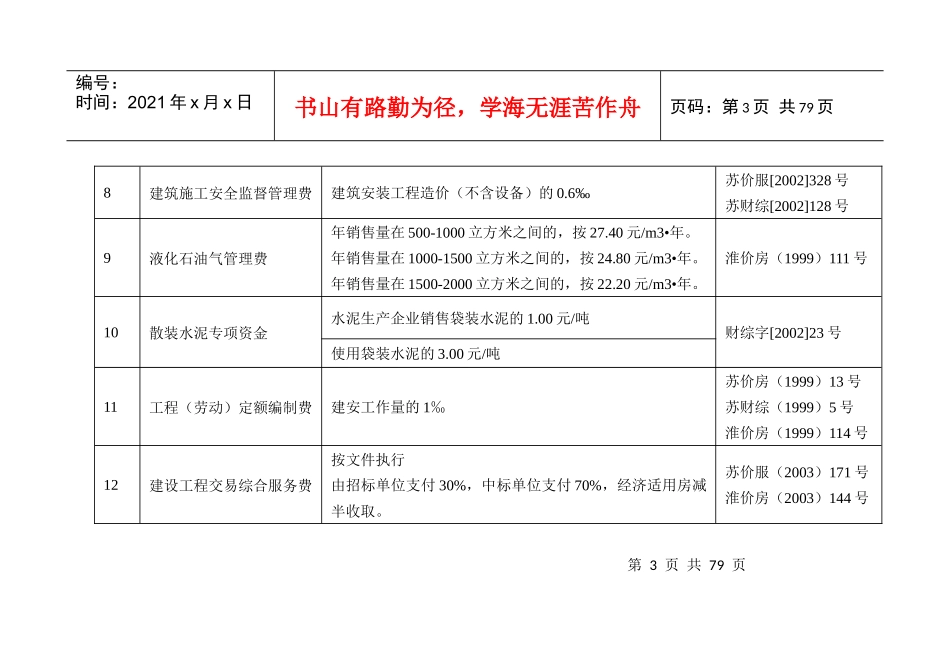 行政性事业收费表格大全_第3页