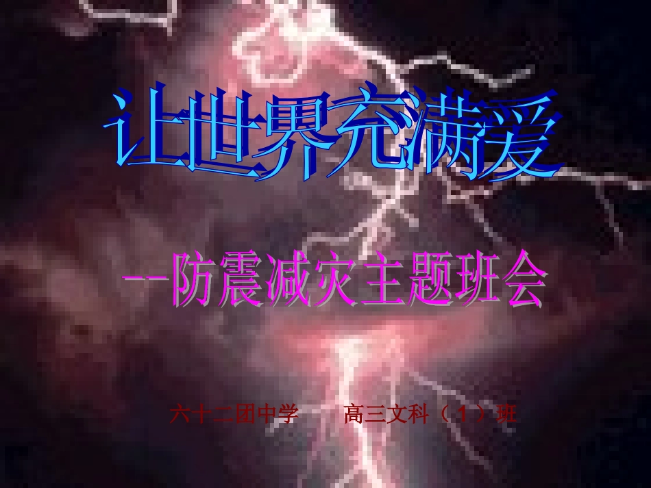 防震减灾主题班会PPT_第1页