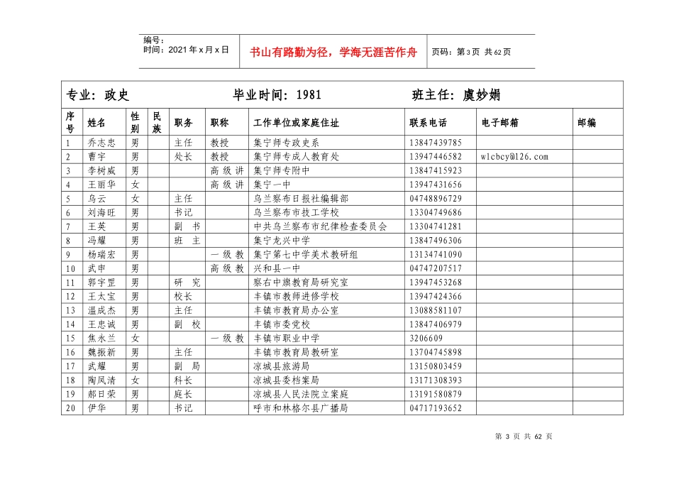 “校庆”校友录统计表(系打印稿)_第3页