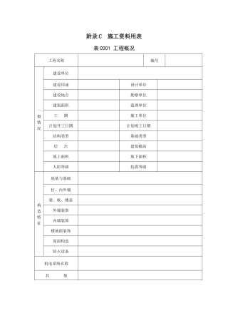 附录C施工资料用表