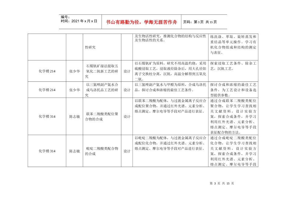 基础示范实验室开放实验项目统计表_第3页