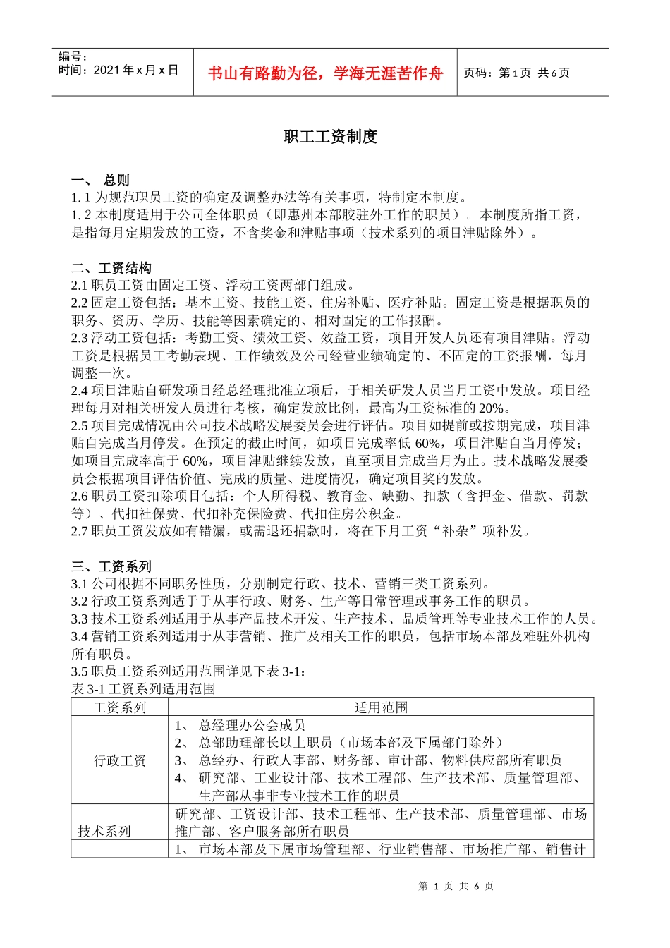 061 TCL工资制度_第1页