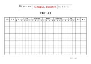 工期统计报表